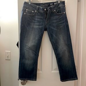 Miss Me Capri Jeans Size 30/Inseam 21, rhinestone stud details